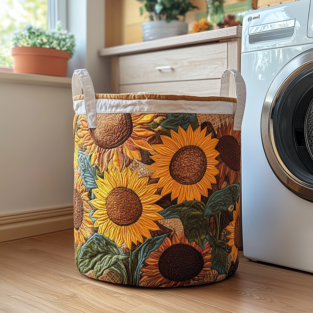 Rustic Sunflower Laundry Basket Laundry Gifts, Housewarming Gift Ideas, Mother's Day Gifts
