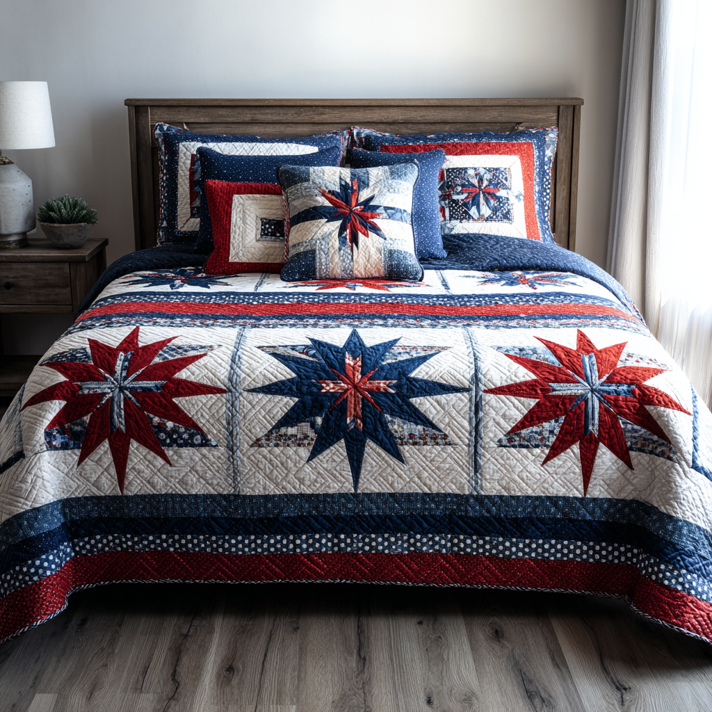 Rustic Valor Quilted Bedding Set Lightweight Quilt Set Mothers Day Gift