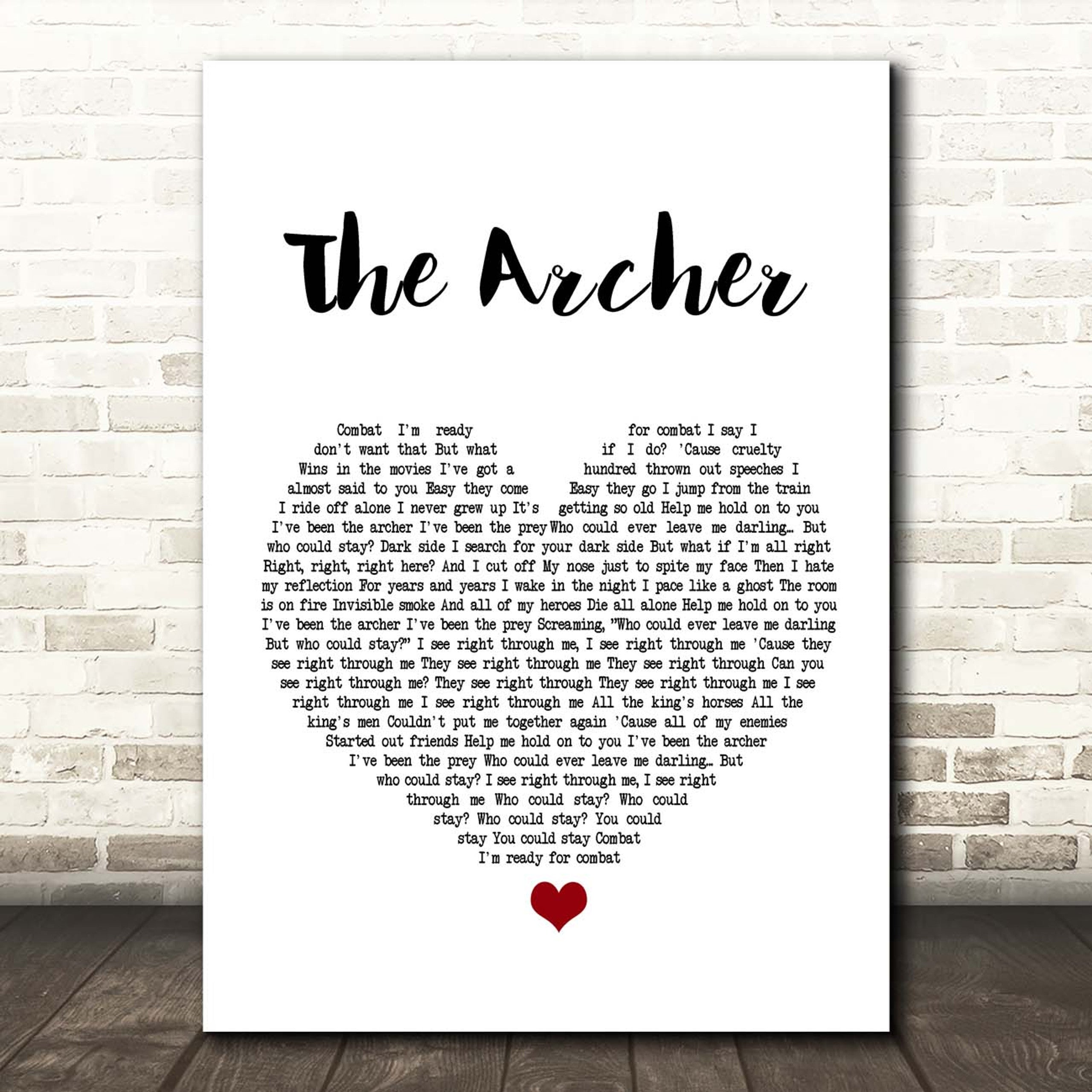 The Archer Canvas Wall Art With Song Lyrics, Heart Song Lyric Music Canvas, Gift For Swifties
