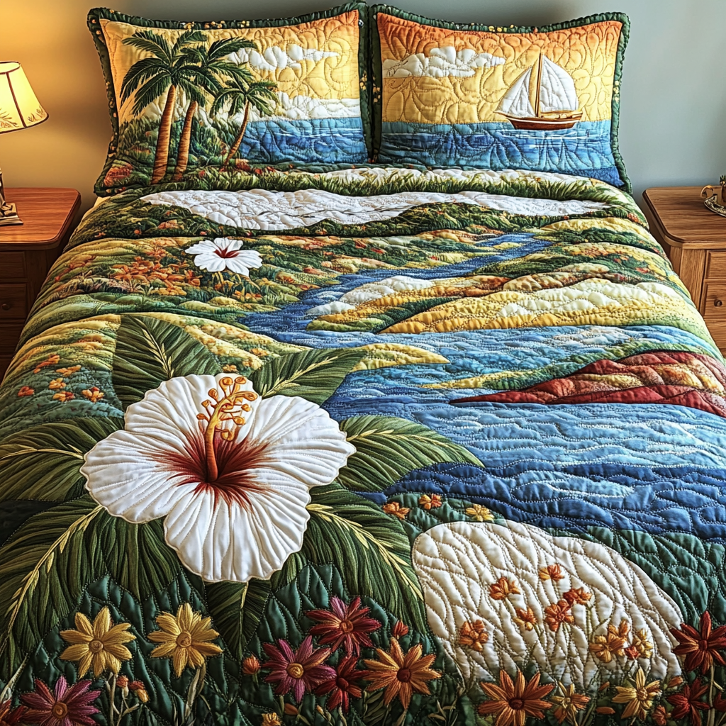 Saltwater Soul Quilted Bedding Set Fall Quilt Sets Mothers Day Gift