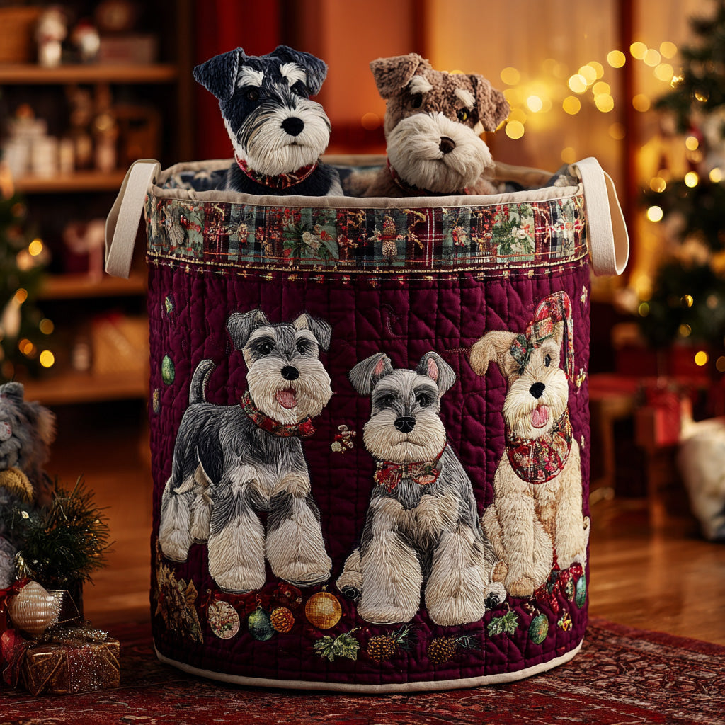 Schnauzer Noel Laundry Basket Laundry Gifts, Housewarming Gift Ideas, Mother's Day Gifts