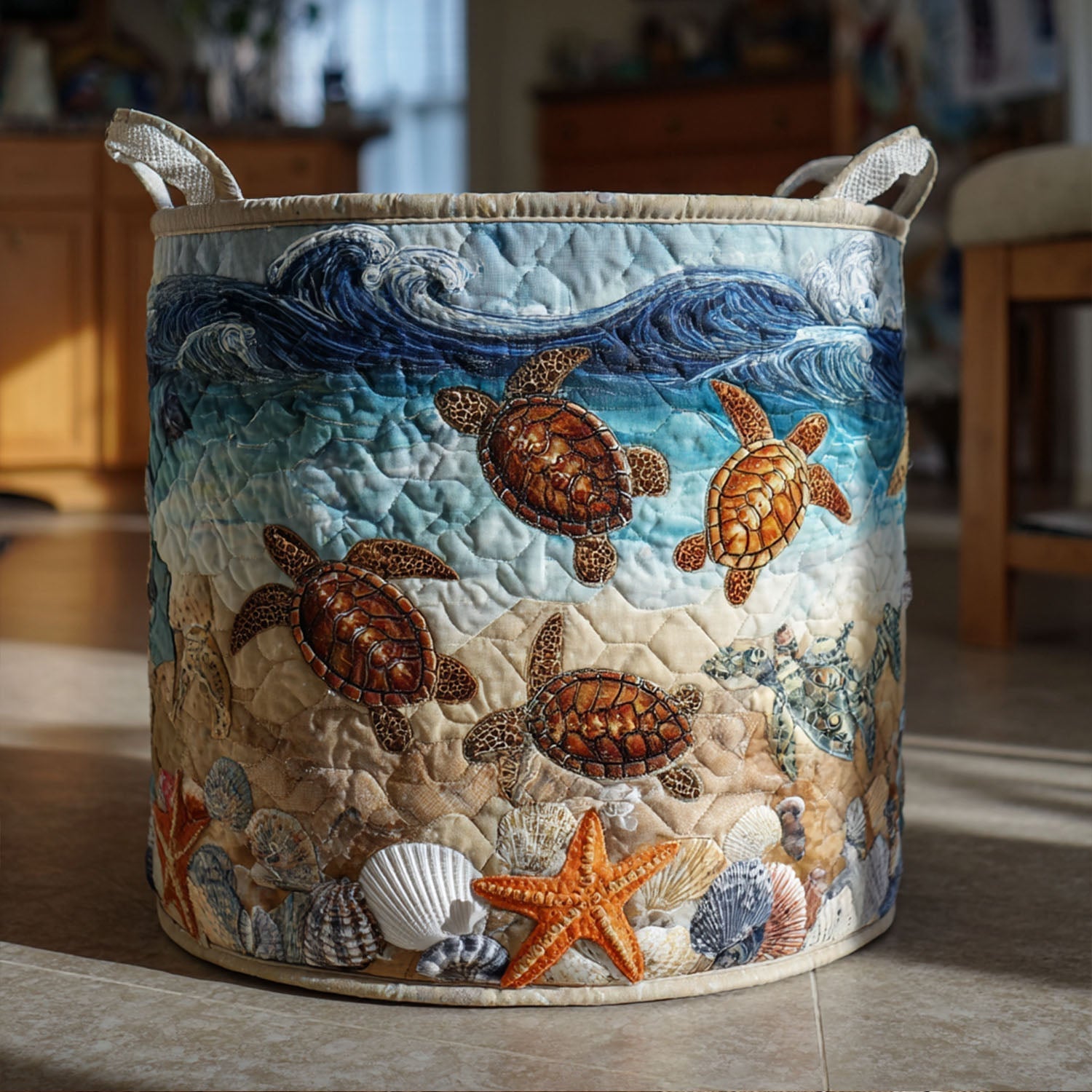 Serenity Shell Laundry Basket Laundry Gifts, Housewarming Gift Ideas, Mother's Day Gifts