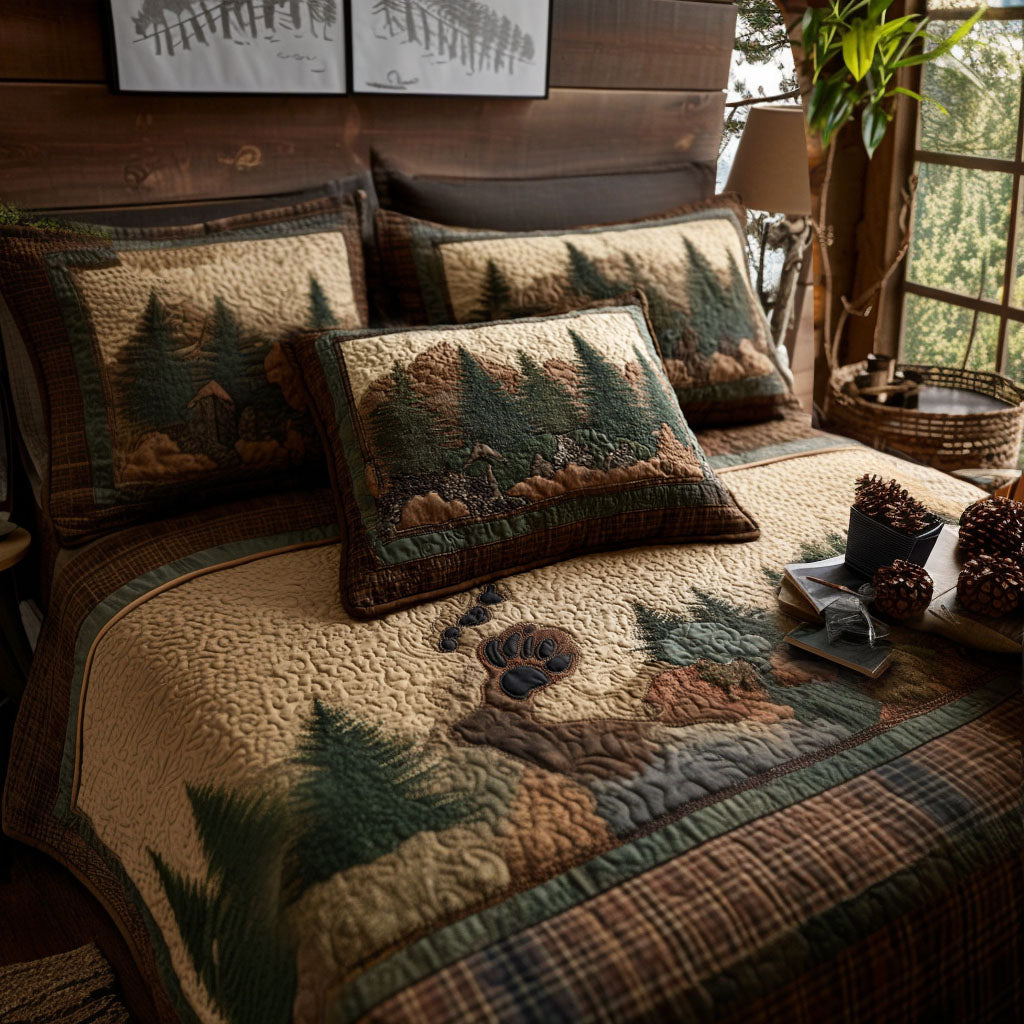 Shadow of the Pines 3-Piece Quilted Bedding Set Bedspread Set Thanksgiving Gift