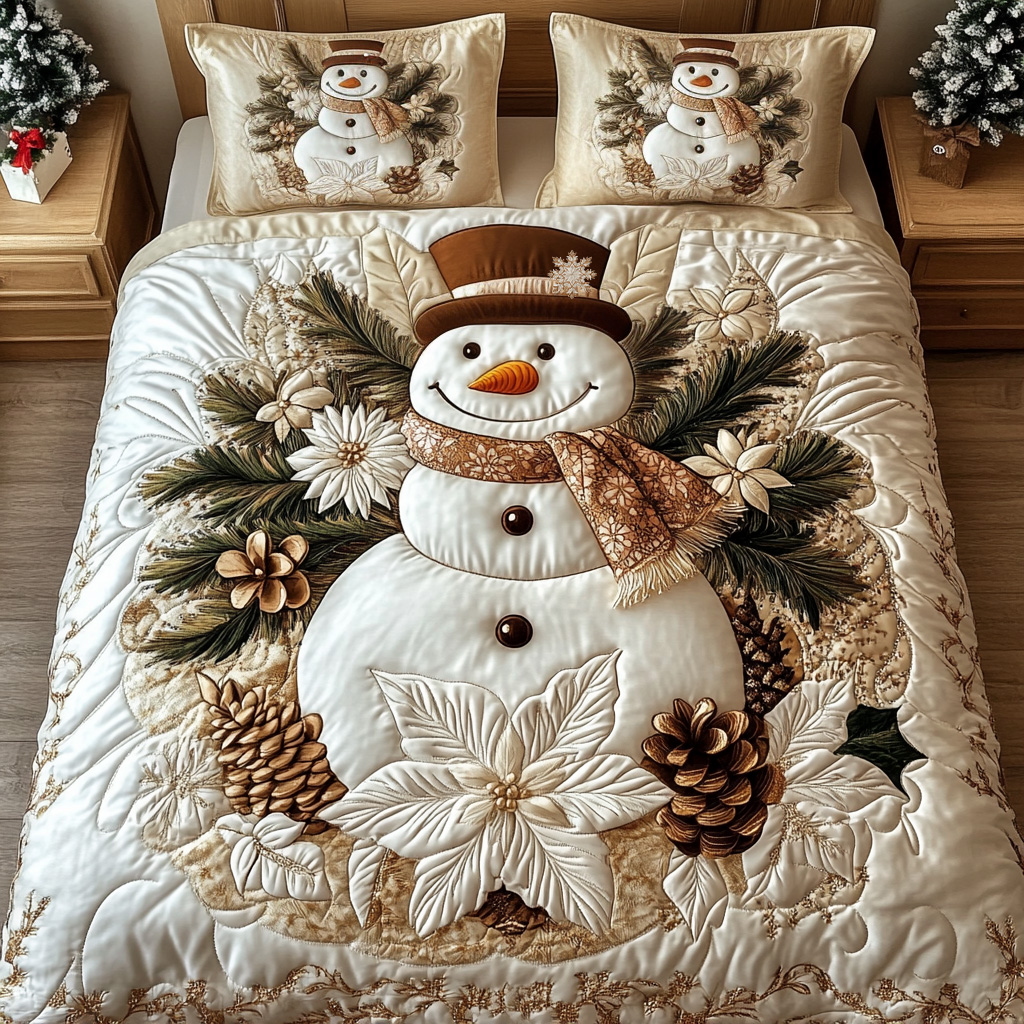 Shimmering Tranquility Quilted Bedding Set Bedspread Set Mothers Day Gift