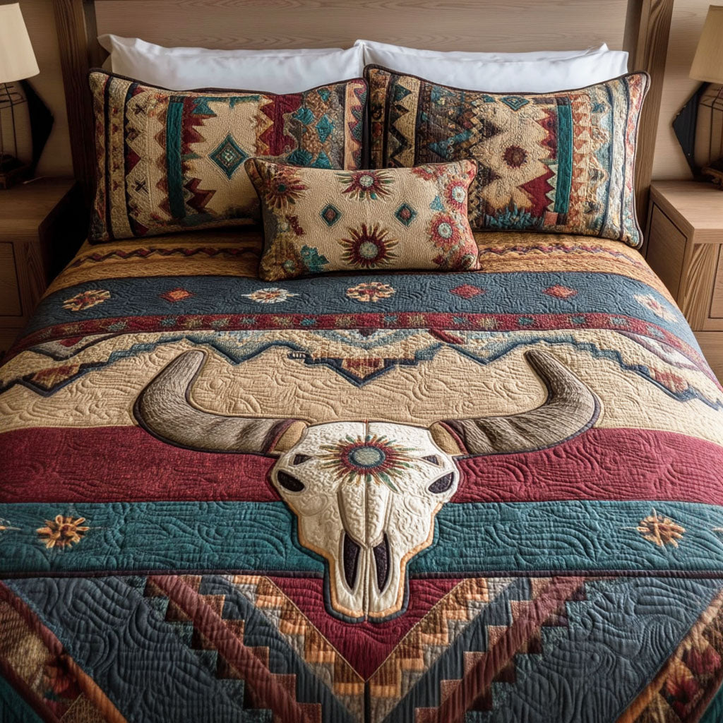 Skull Legacy 3-Piece Quilted Bedding Set Quilted Bedspread Thanksgiving Gift