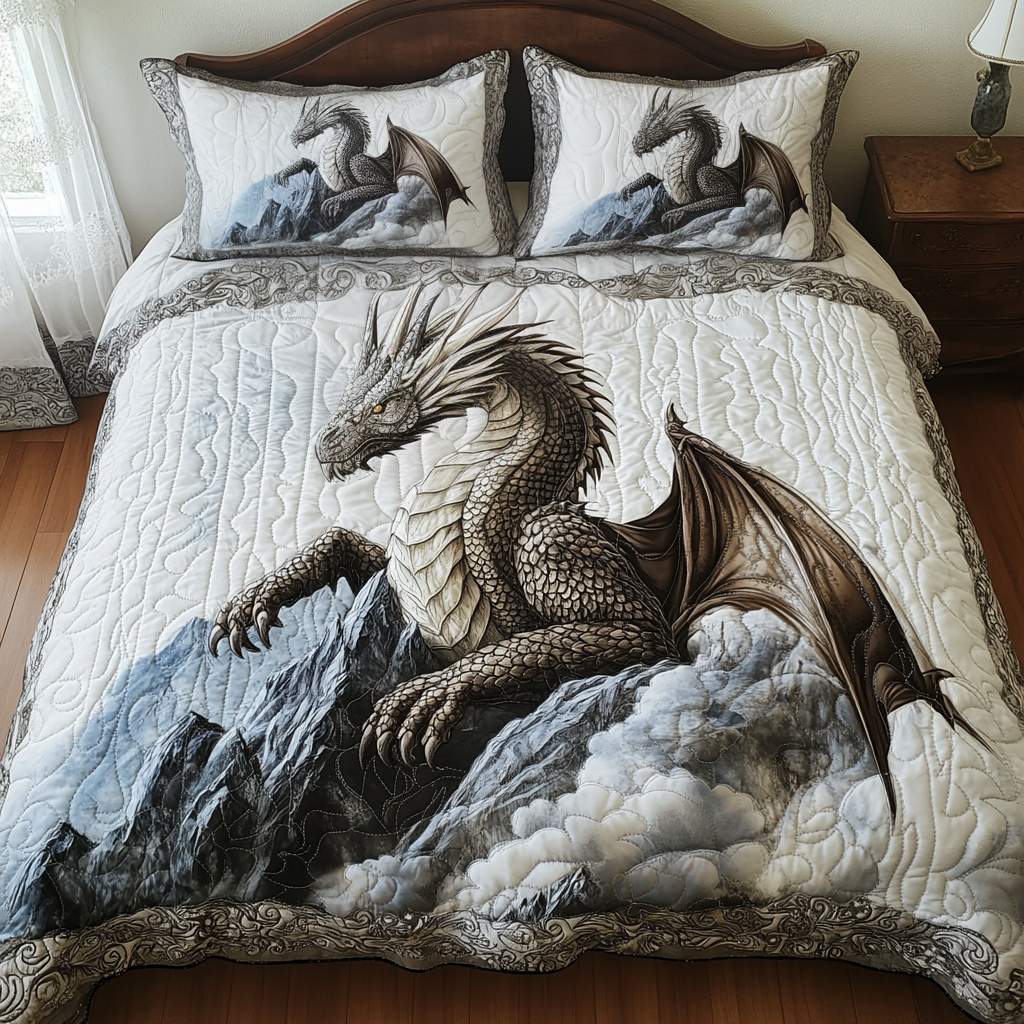 Skybound Scales Quilted Bedding Set Fall Quilt Sets Thanksgiving Gift