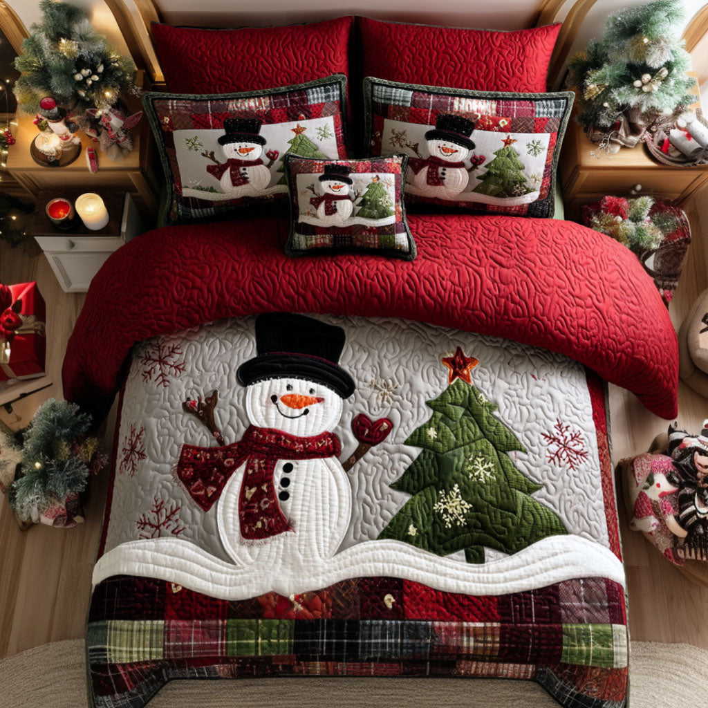 Sleighbell Frost 3-Piece Quilted Bedding Set Bedspread Set Housewarming Gift