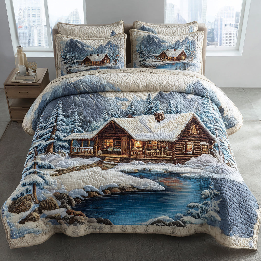 Snowcrest Forest Haven 3-Piece Quilted Bedding Set Fall Quilt Sets Thanksgiving Gift