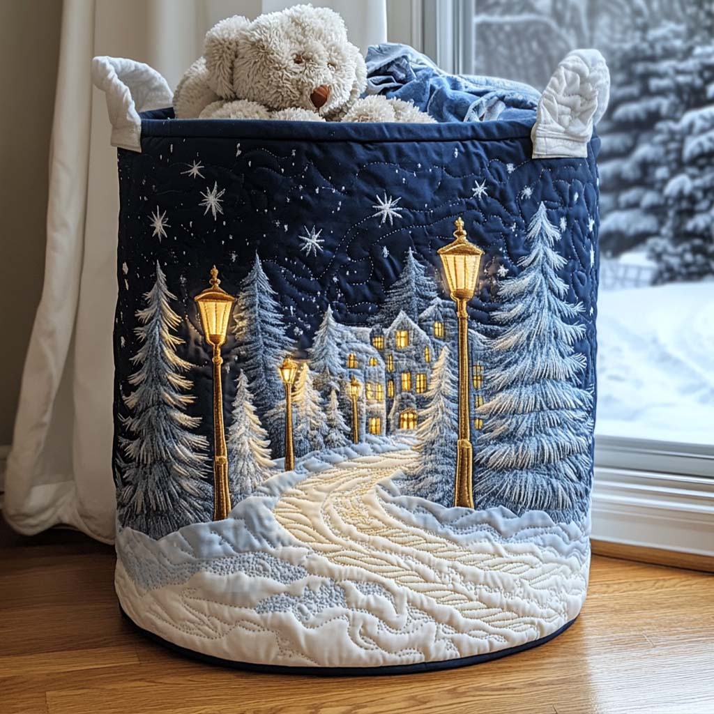 Snowy Path Laundry Basket Laundry Gifts, Housewarming Gift Ideas, Mother's Day Gifts
