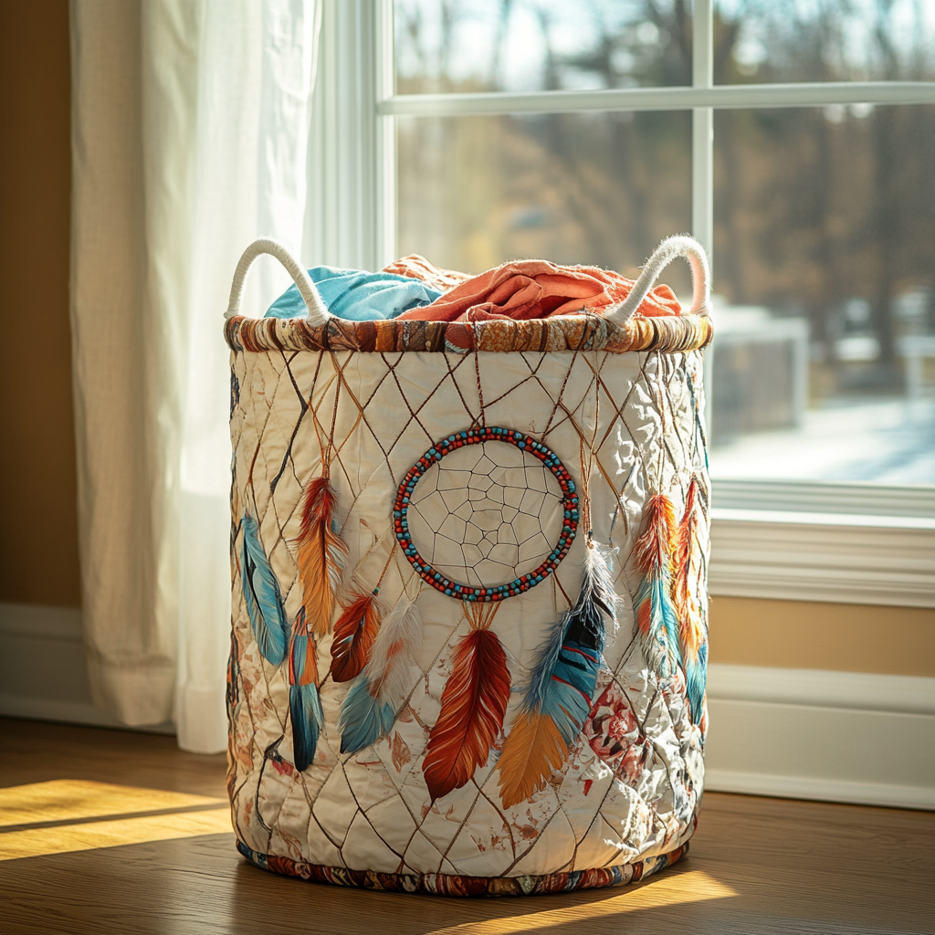 Spirit Feathers Laundry Basket Laundry Gifts, Housewarming Gift Ideas, Mother's Day Gifts