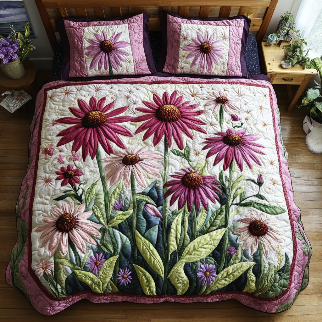 Spring Essence Quilted Bedding Set Bedspread Set Housewarming Gift