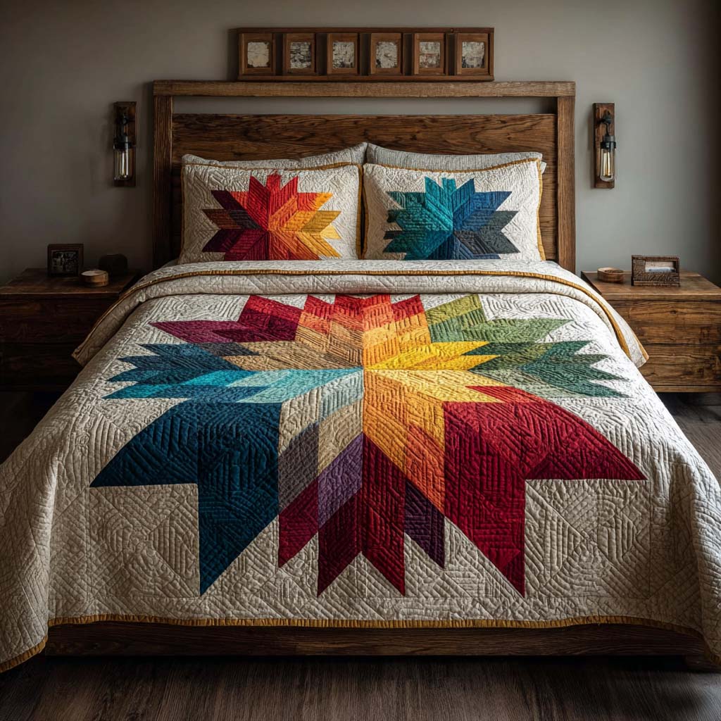 Starbound Heirloom Quilted Bedding Set Bedspread Set Housewarming Gift