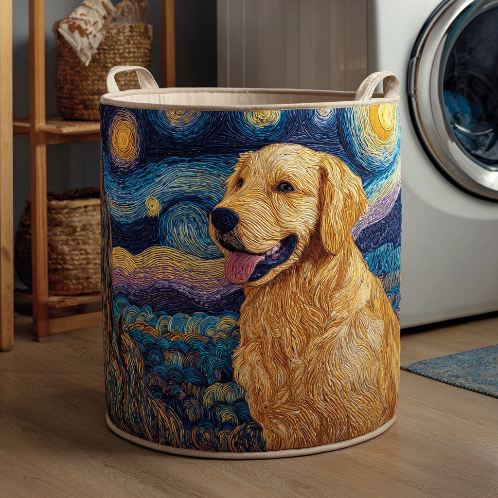Starry Golden Retriever Laundry Basket Laundry Gifts, Housewarming Gift Ideas, Mother's Day Gifts