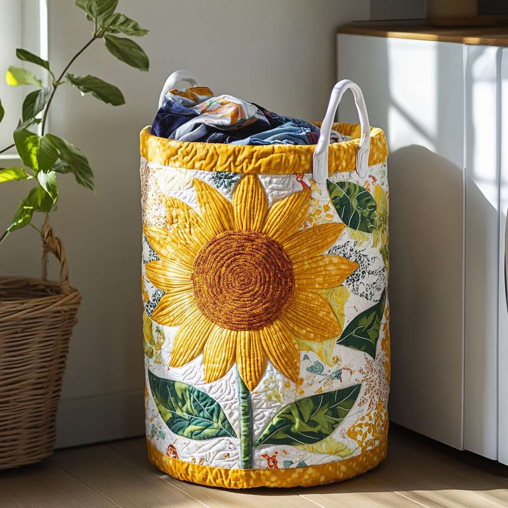 Sunflower Bloom Laundry Basket Laundry Gifts, Housewarming Gift Ideas, Mother's Day Gifts