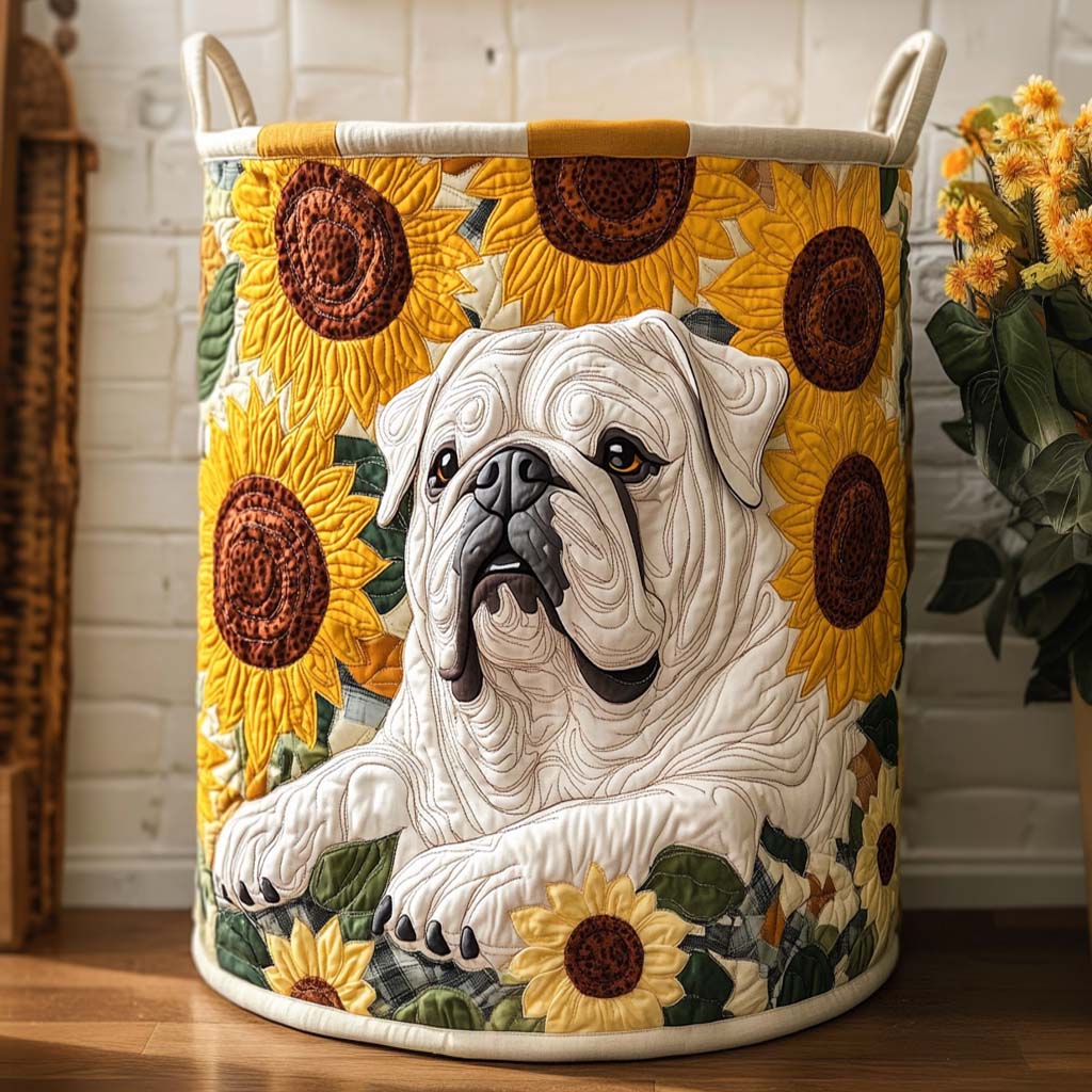 Sunflower Bulldog Dream Laundry Basket Laundry Gifts, Housewarming Gift Ideas, Mother's Day Gifts