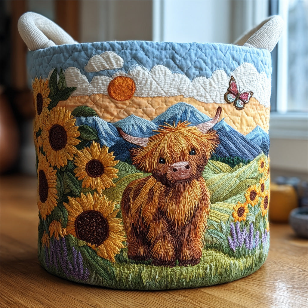 Sunflower Highland Laundry Basket Laundry Gifts, Housewarming Gift Ideas, Mother's Day Gifts