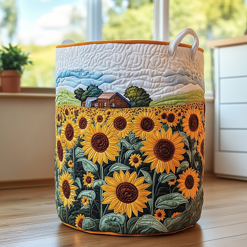 Sunflower Meadow Laundry Basket Laundry Gifts, Housewarming Gift Ideas, Mother's Day Gifts