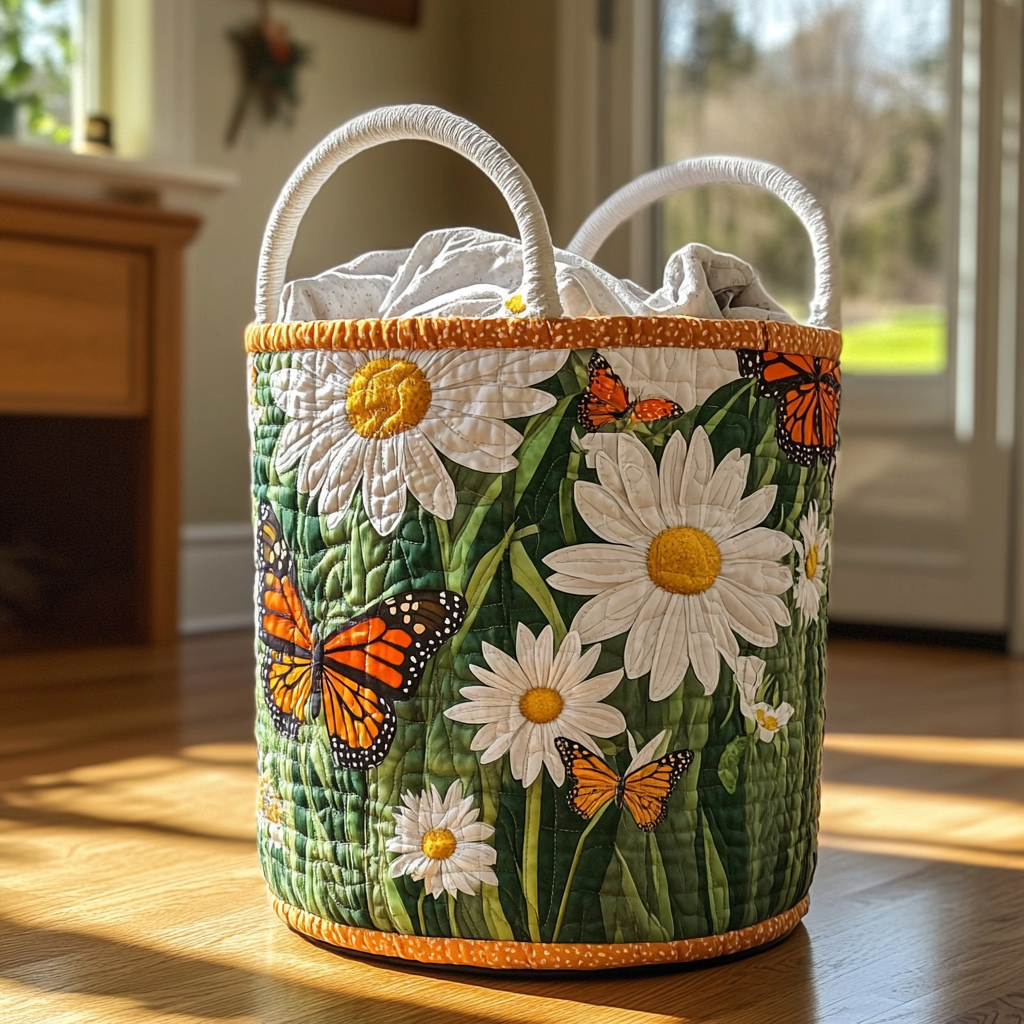 Sunflower Monarchs Laundry Basket Laundry Gifts, Housewarming Gift Ideas, Mother's Day Gifts