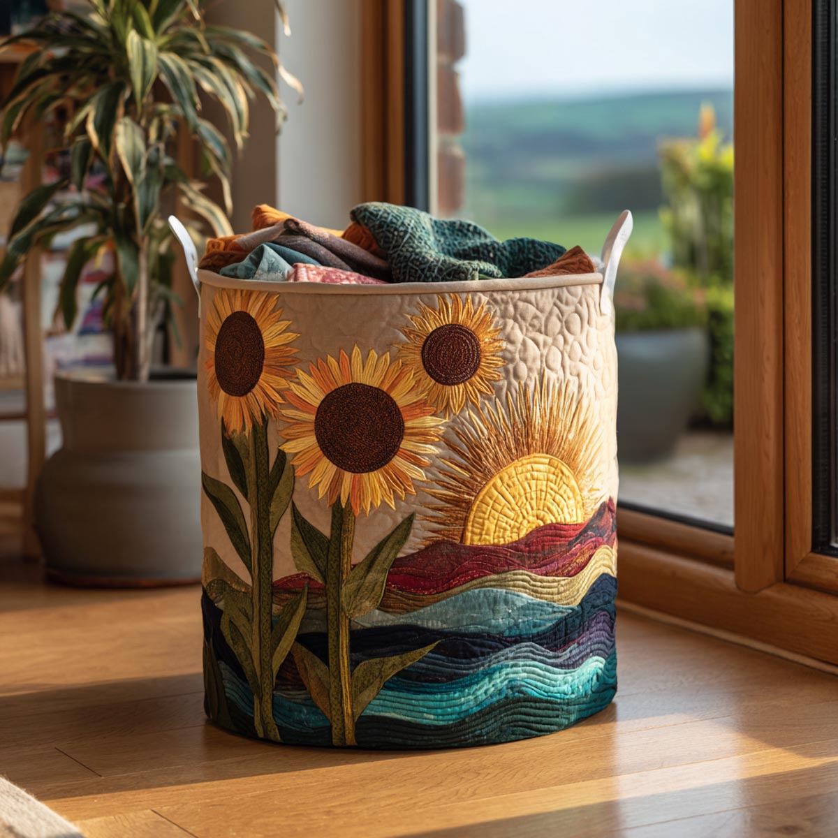 Sunlit Fields Laundry Basket Laundry Gifts, Housewarming Gift Ideas, Mother's Day Gifts
