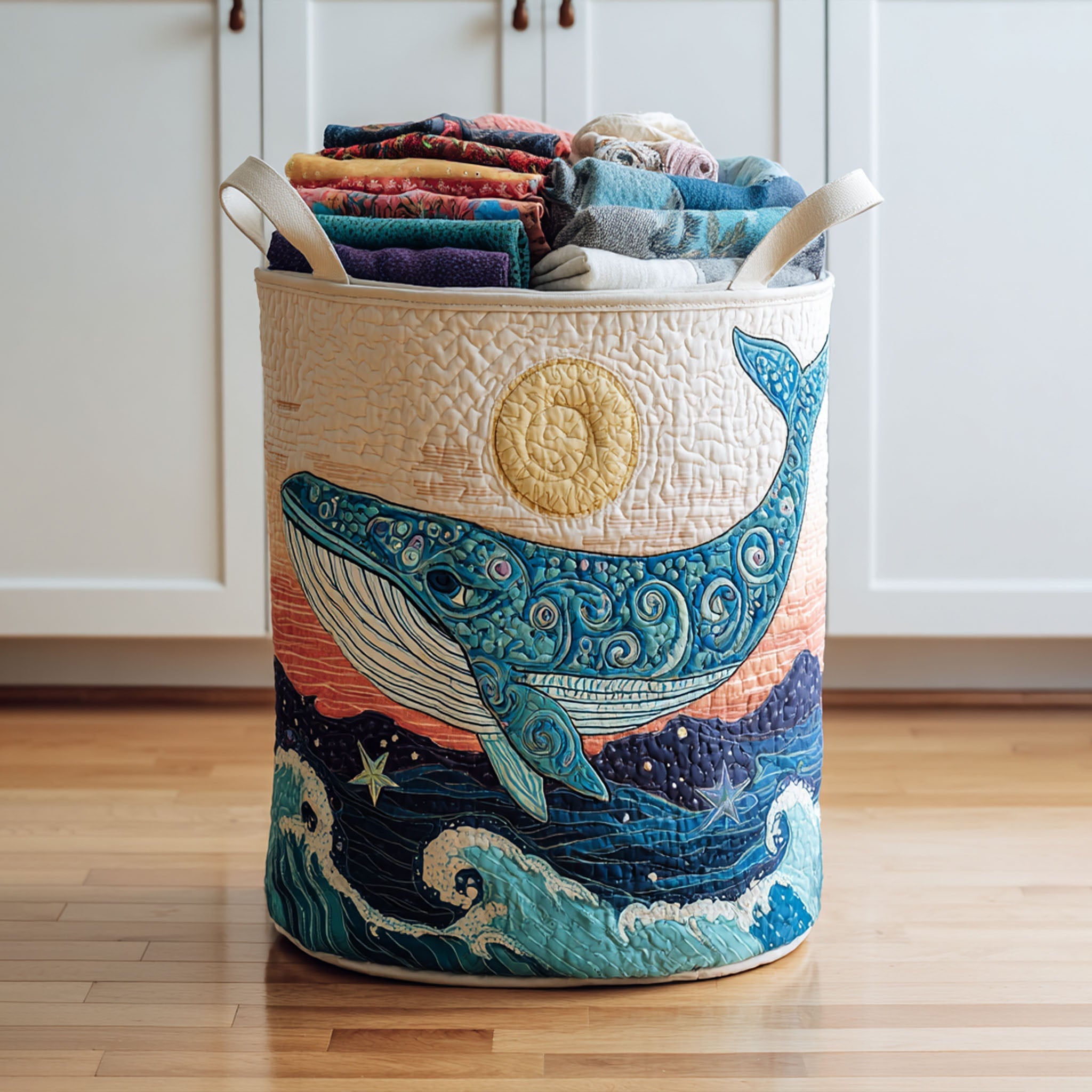 Sunlit Whale Laundry Basket Laundry Gifts, Housewarming Gift Ideas, Mother's Day Gifts