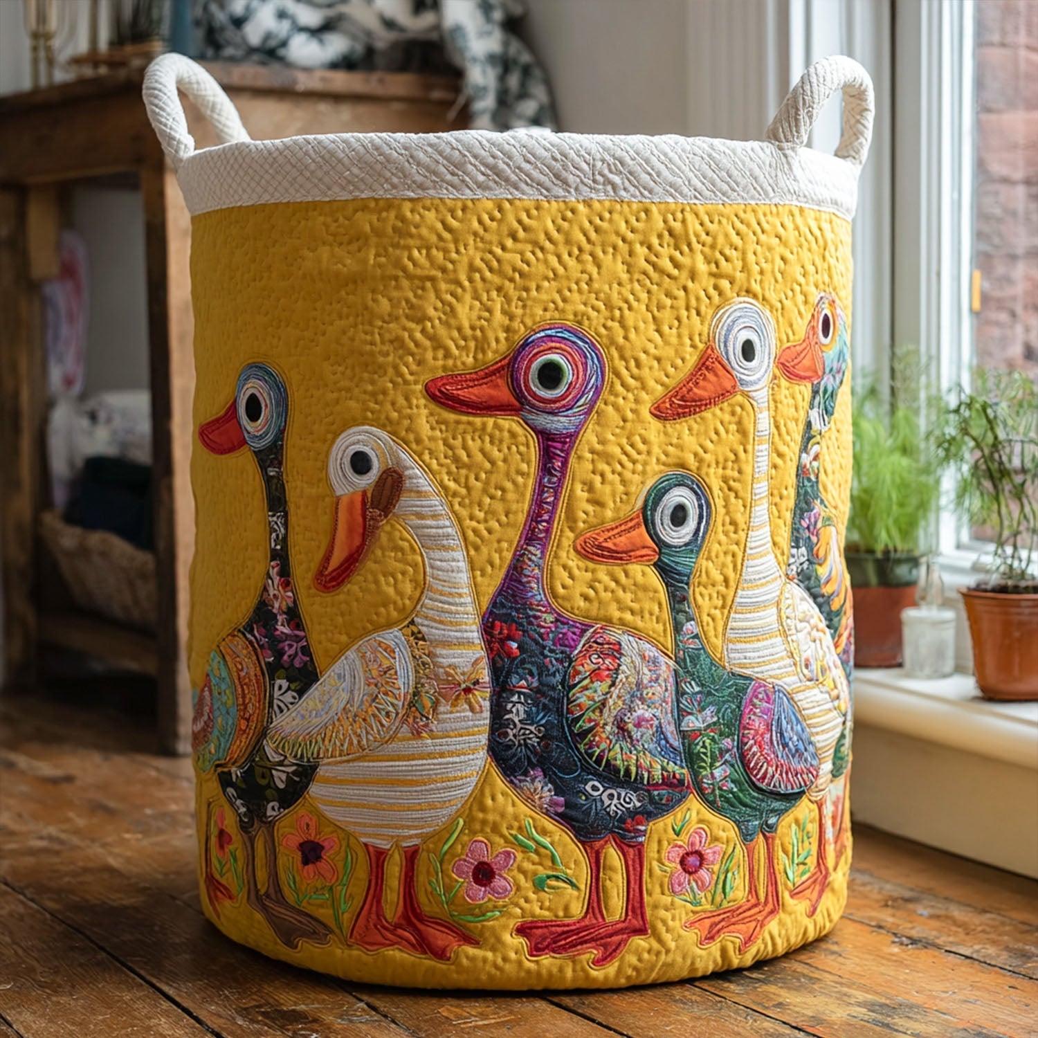 Sunny Side Ducks Laundry Basket Laundry Gifts, Housewarming Gift Ideas, Mother's Day Gifts