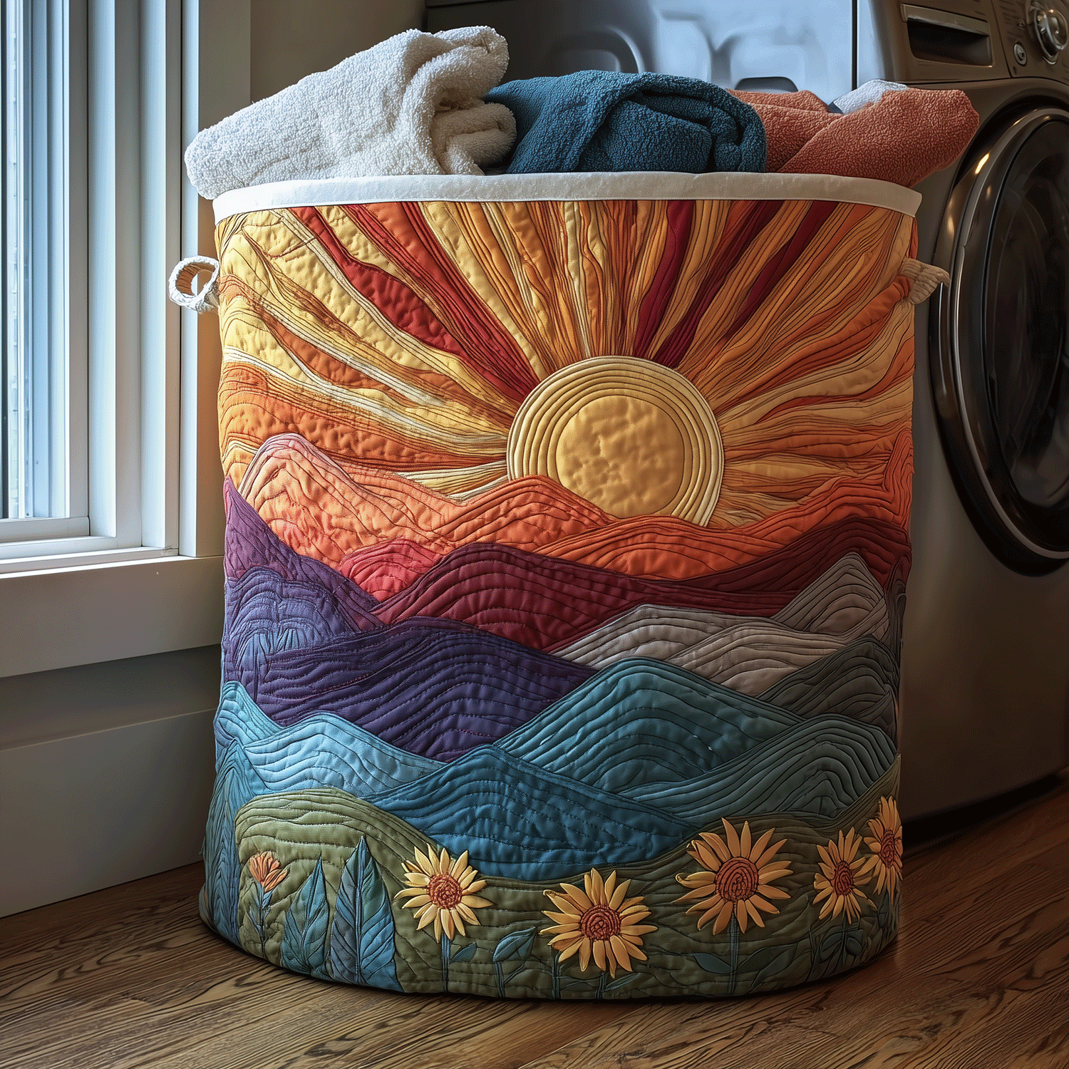Sunrise Meadow Laundry Basket Laundry Gifts, Housewarming Gift Ideas, Mother's Day Gifts