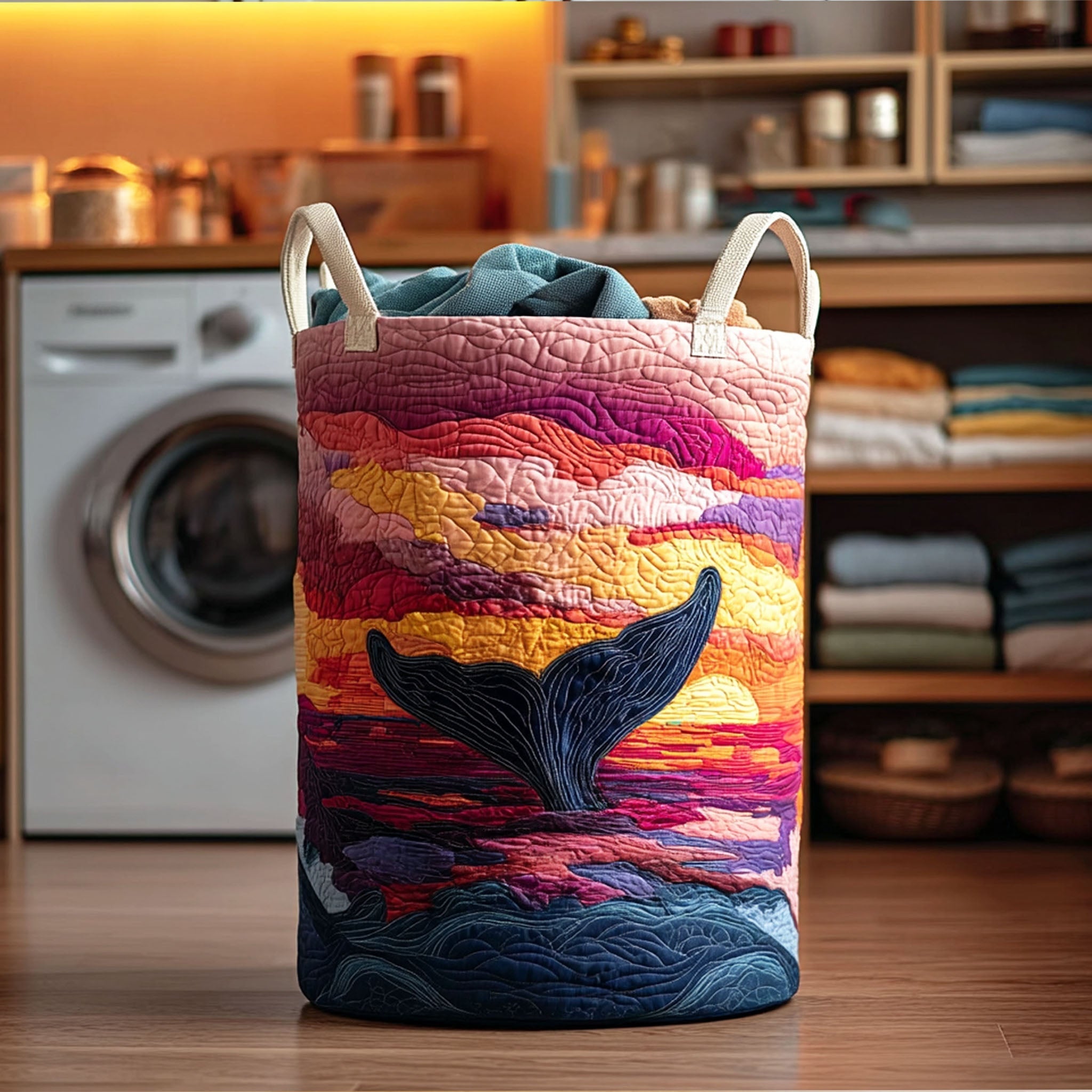 Sunset Dive Laundry Basket Laundry Gifts, Housewarming Gift Ideas, Mother's Day Gifts