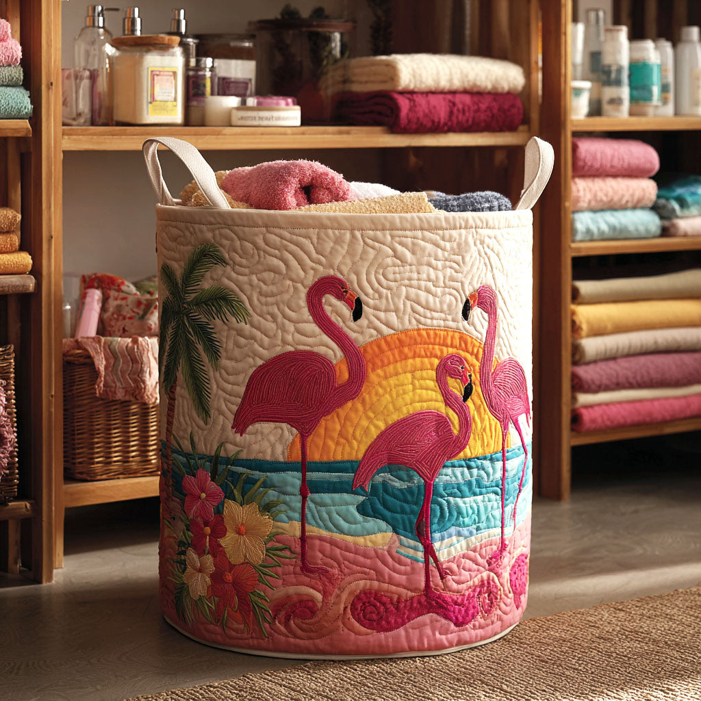Sunset Flamingo Laundry Basket Laundry Gifts, Housewarming Gift Ideas, Mother's Day Gifts