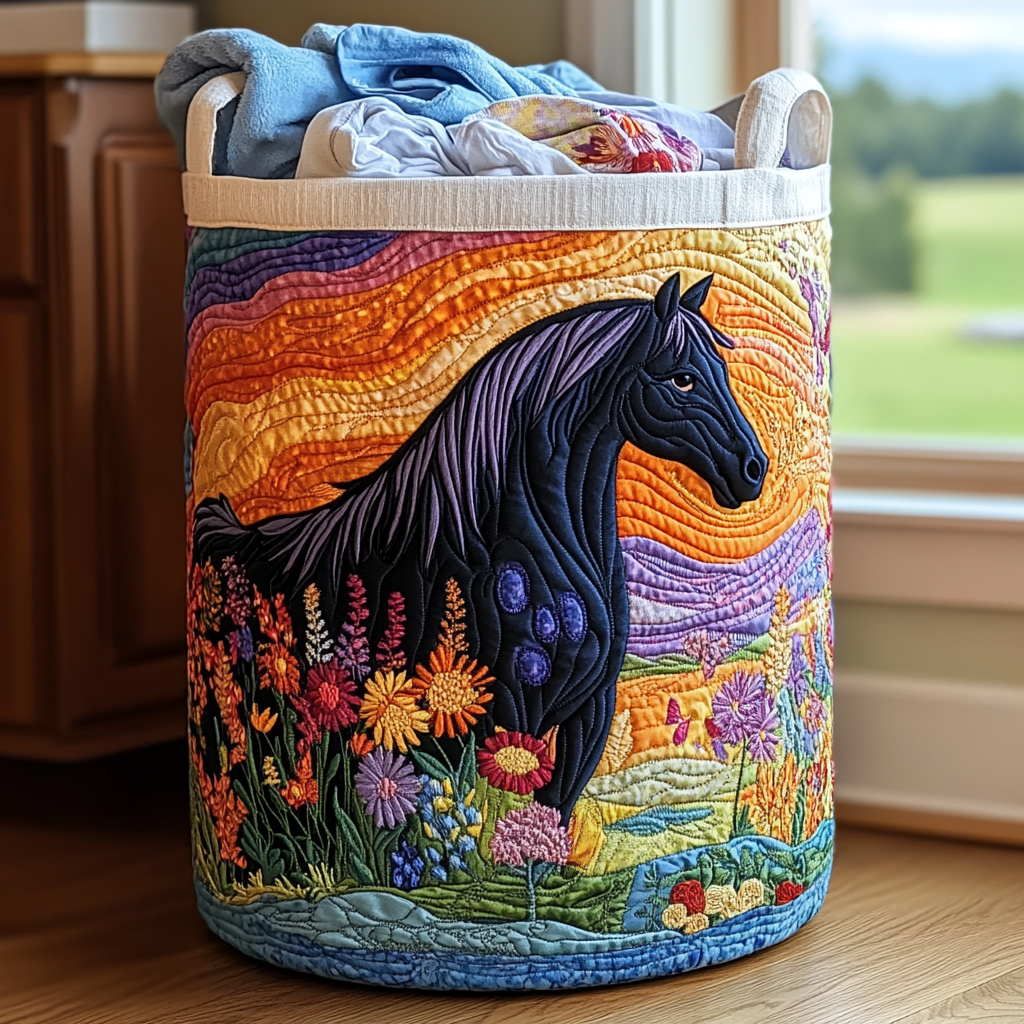 Sunset Horse Laundry Basket Laundry Gifts, Housewarming Gift Ideas, Mother's Day Gifts