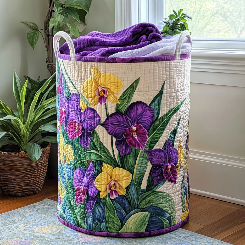 Sunset Orchids Laundry Basket Laundry Gifts, Housewarming Gift Ideas, Mother's Day Gifts