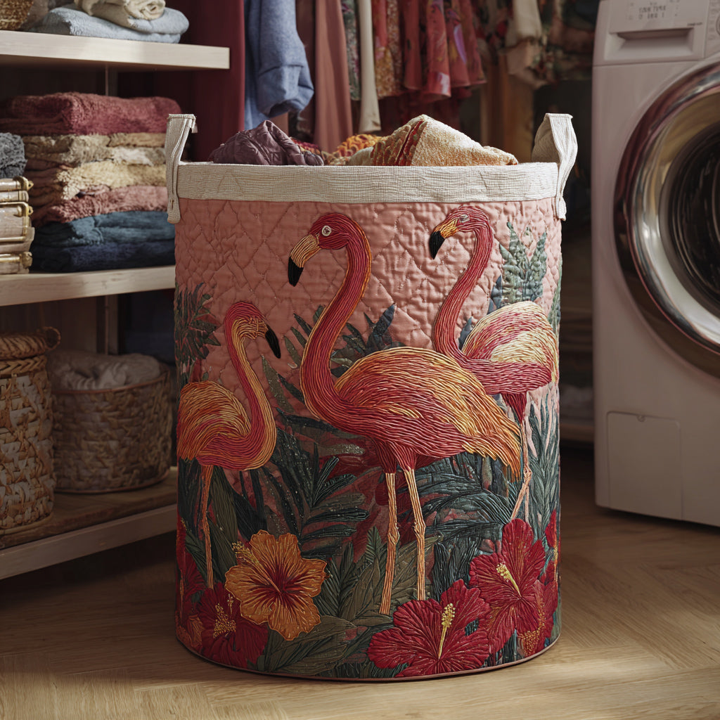 Sunshine Flamingos Laundry Basket Laundry Gifts, Housewarming Gift Ideas, Mother's Day Gifts