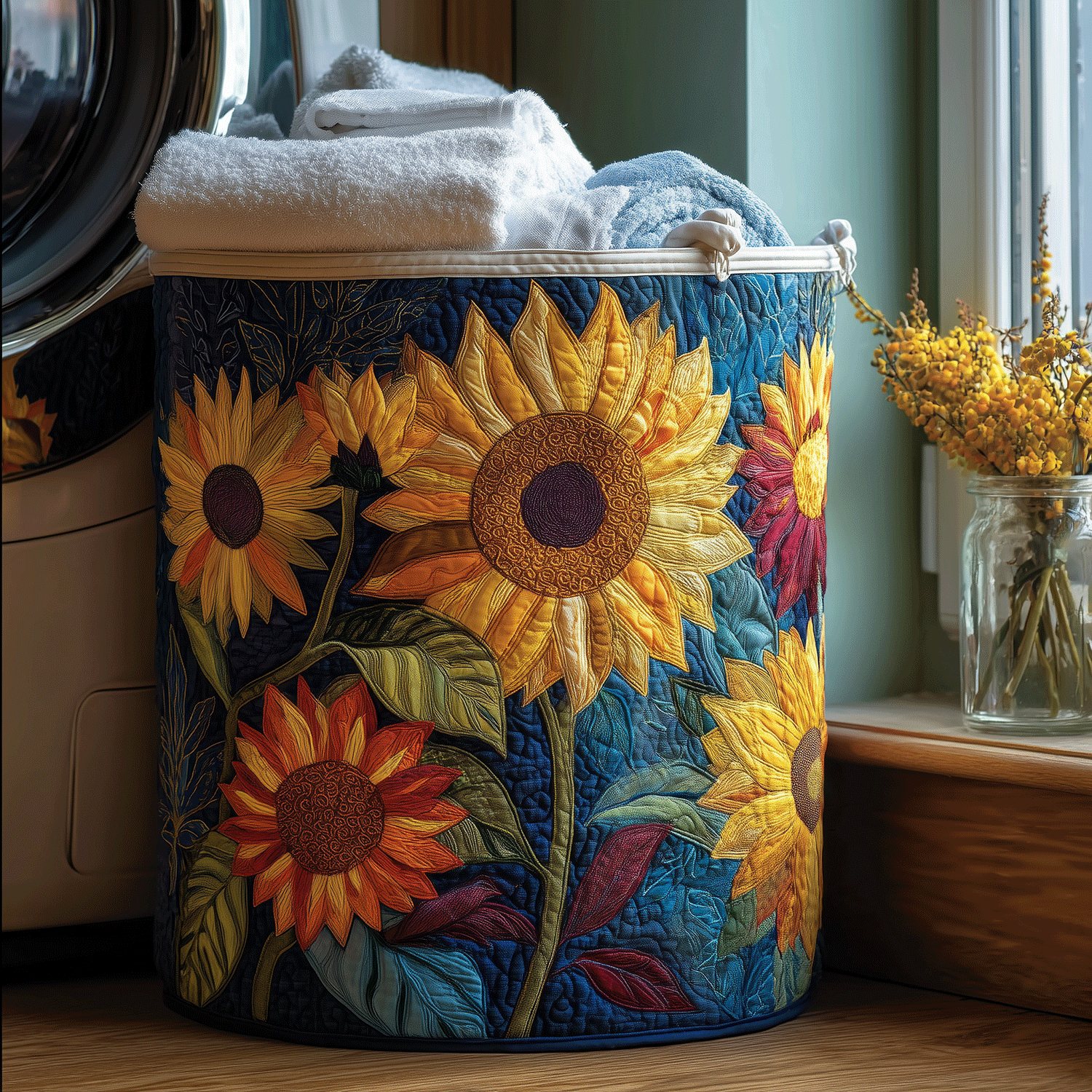 Sunshine Floral Laundry Basket Laundry Gifts, Housewarming Gift Ideas, Mother's Day Gifts