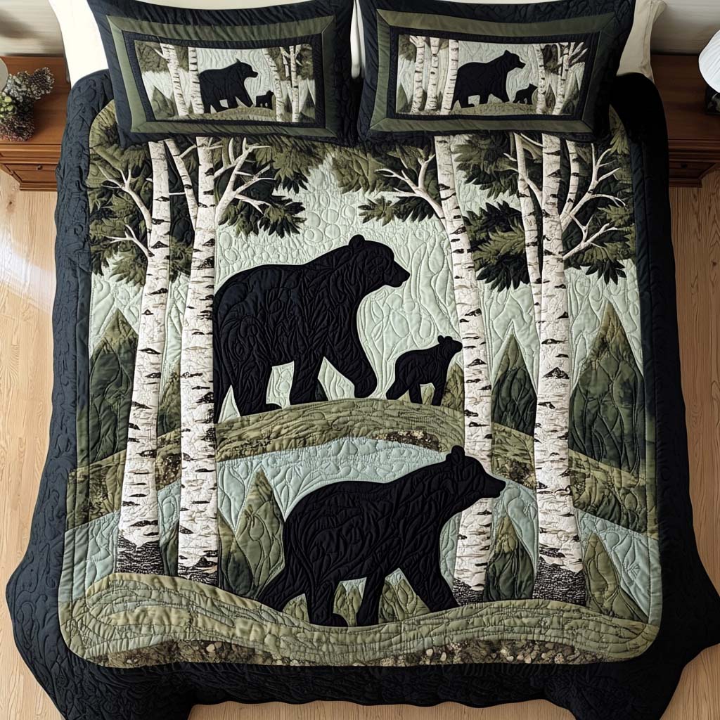 Sweet Bear 3-Piece Quilted Bedding Set Quilted Bedspread Mothers Day Gift