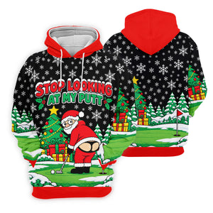 Christmas Stop Looking At My Putt Golf Shirt, Ladies Golf Shirts, Ladies Golf Apparel