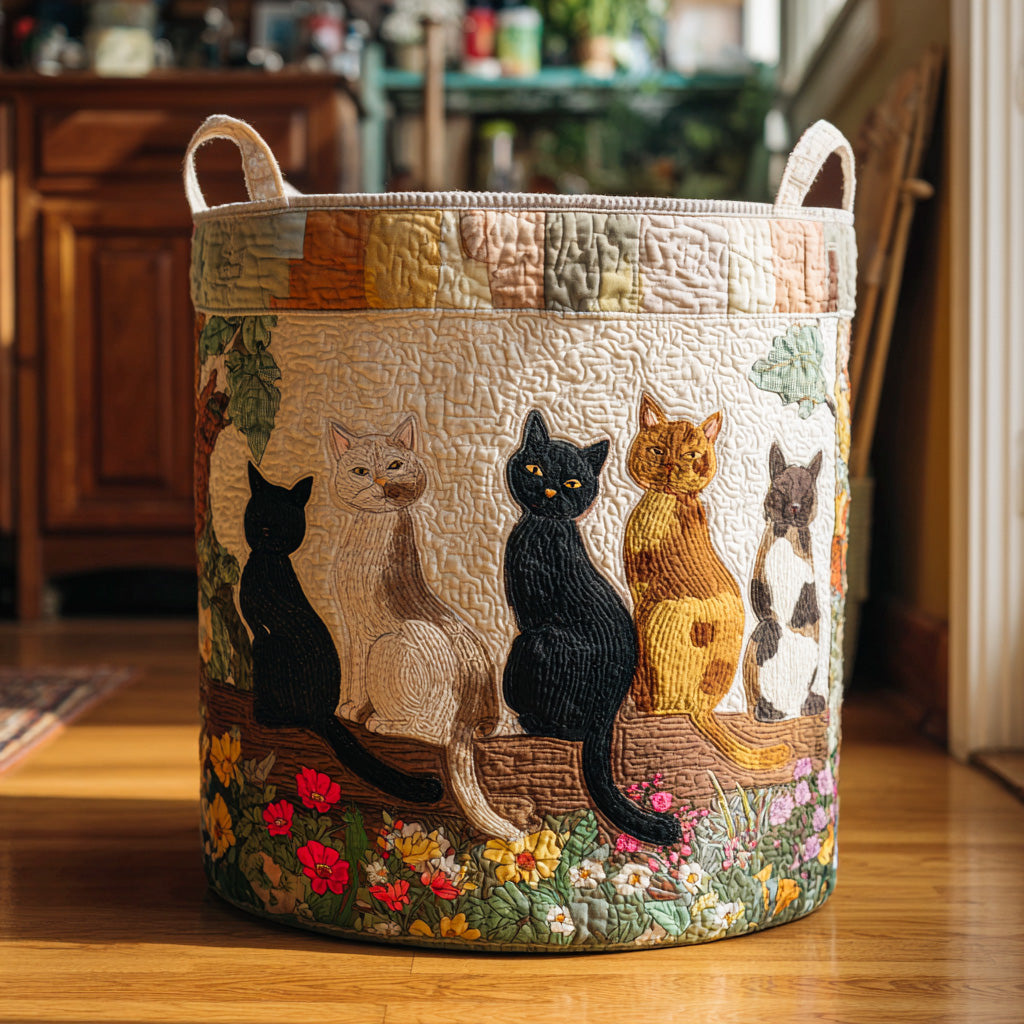 Tail-Tucked Cats Laundry Basket Laundry Gifts, Housewarming Gift Ideas, Mother's Day Gifts