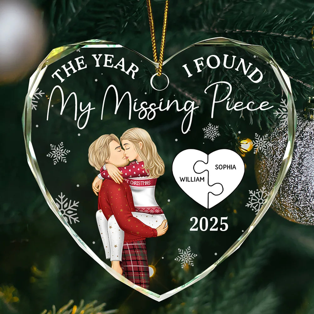 The Year I Found My Missing Piece Glass Christmas Ornaments, Ornament Gift Idea, Christmas Ornament