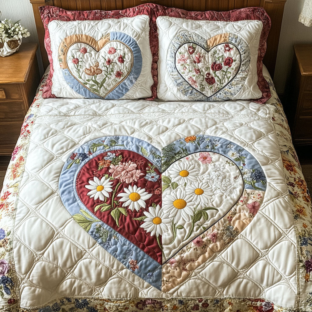 Threads of Love Quilted Bedding Set Fall Quilt Sets New Home Gift