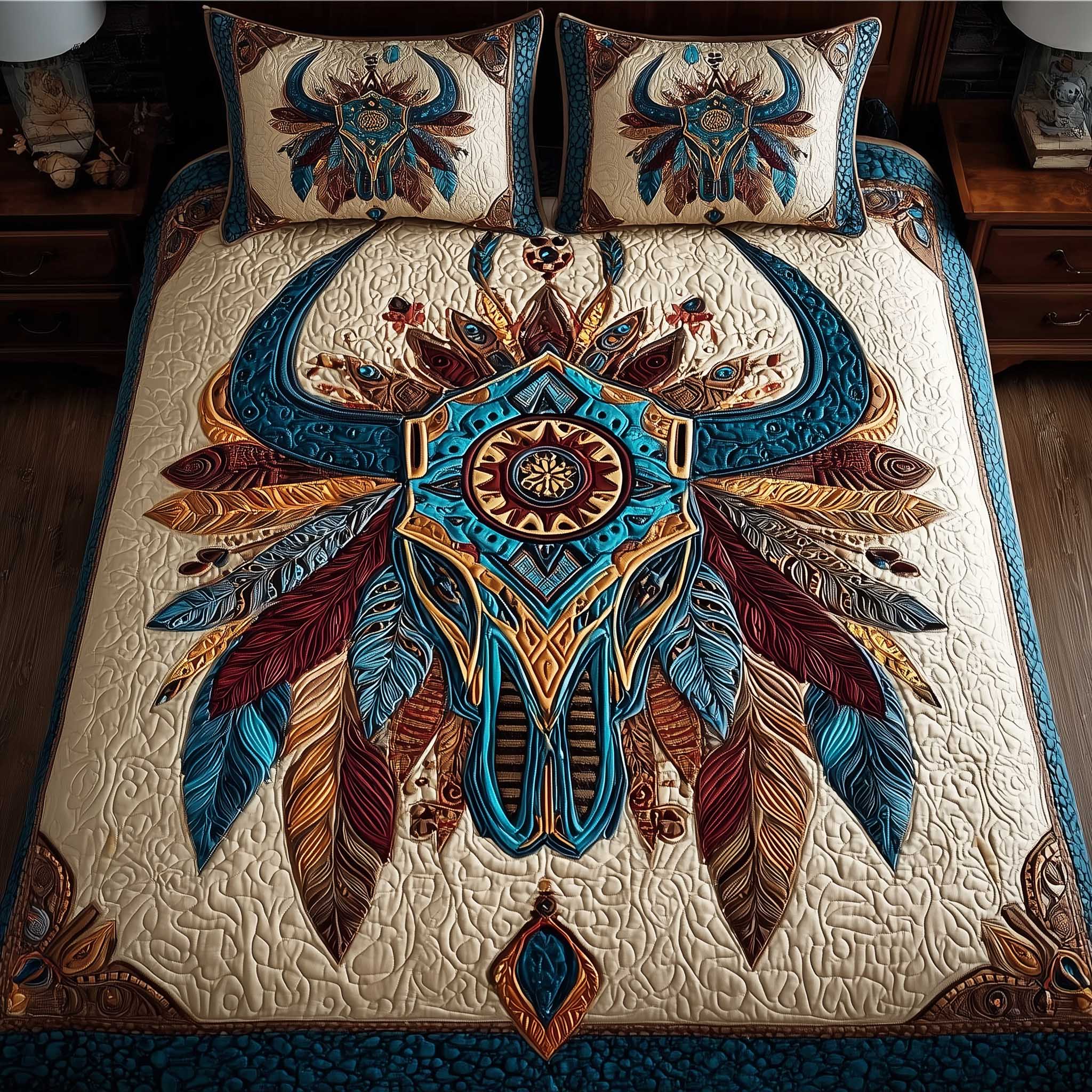 Tribal Spirit Quilted Bedding Set Fall Quilt Sets New Home Gift