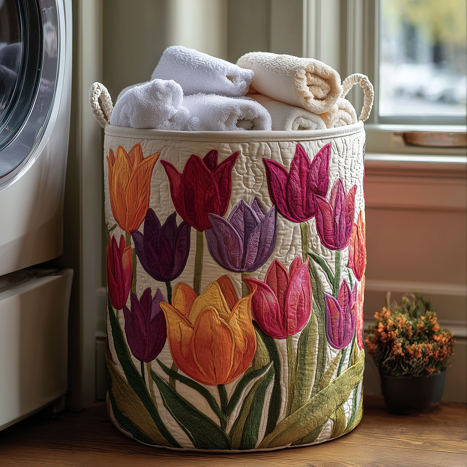 Tulip Joy Laundry Basket Laundry Gifts, Housewarming Gift Ideas, Mother's Day Gifts