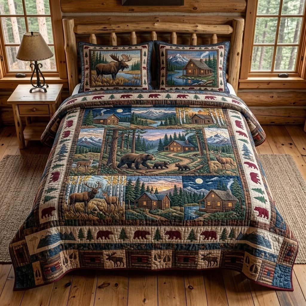 Ultimate Wildlife Haven Quilted Bedding Set Fall Quilt Sets Mothers Day Gift