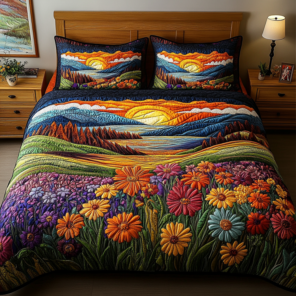 Vibrant View 3-Piece Quilted Bedding Set Quilted Bedspread Mothers Day Gift
