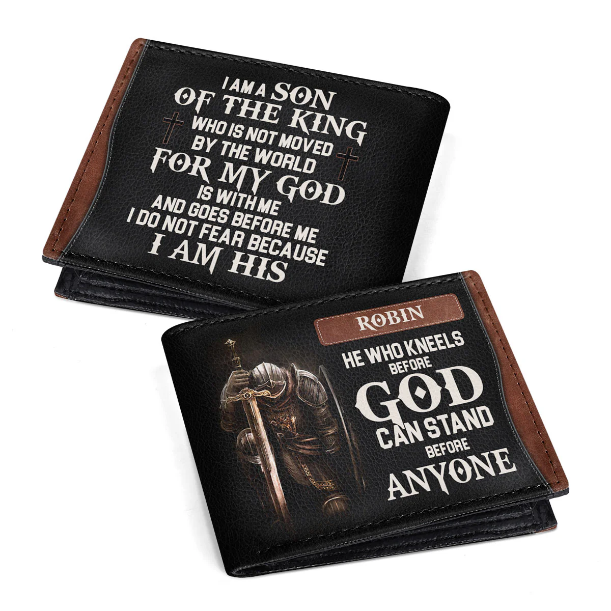 I Am A Son Of The King Mens Leather Wallet, Leather Bifold Wallets, Christian Gifts For Men, Personalized Gift For Him