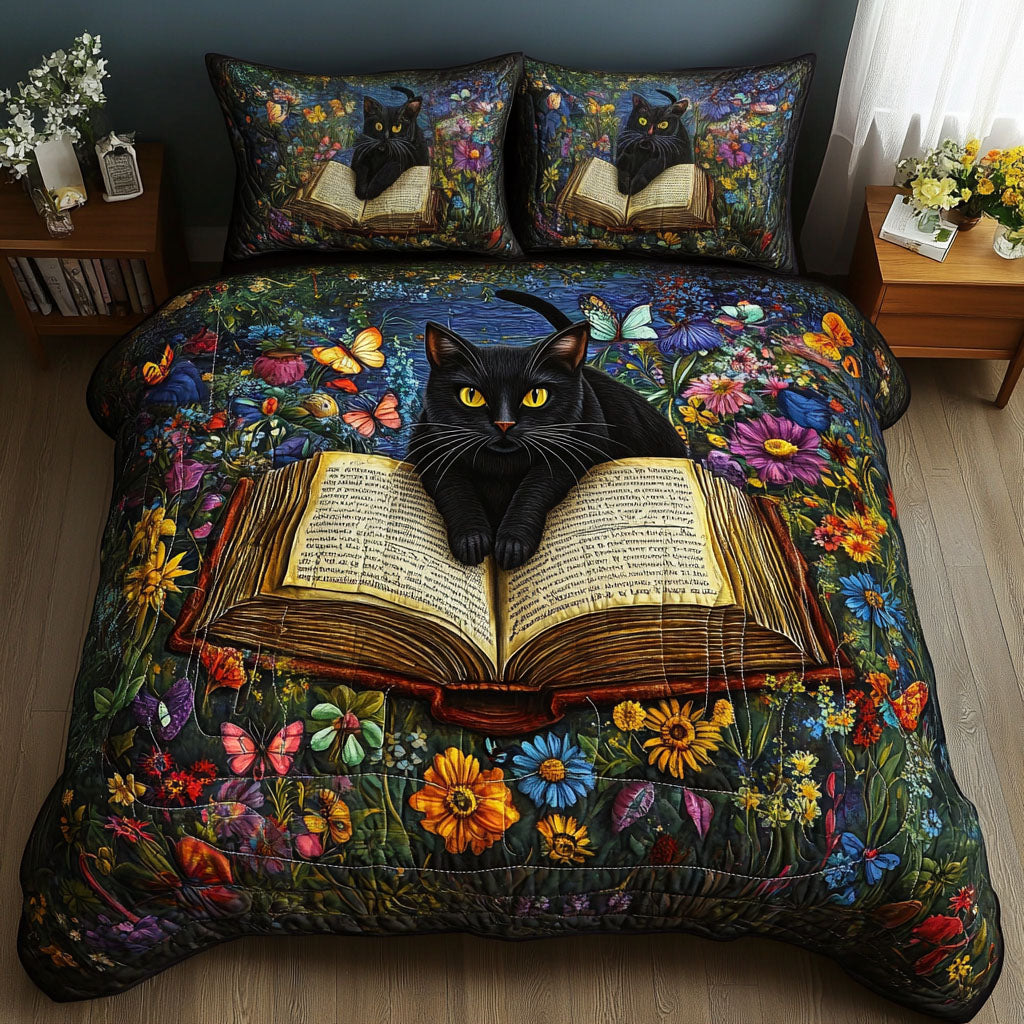 Whisker Words Quilted Bedding Set Lightweight Quilt Set New Home Gift
