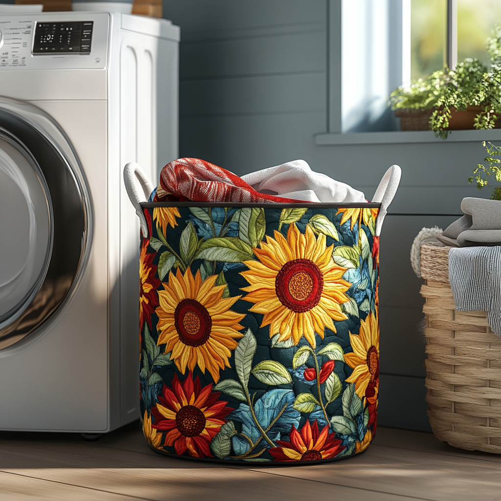 Wild Sunflower Laundry Basket Laundry Gifts, Housewarming Gift Ideas, Mother's Day Gifts