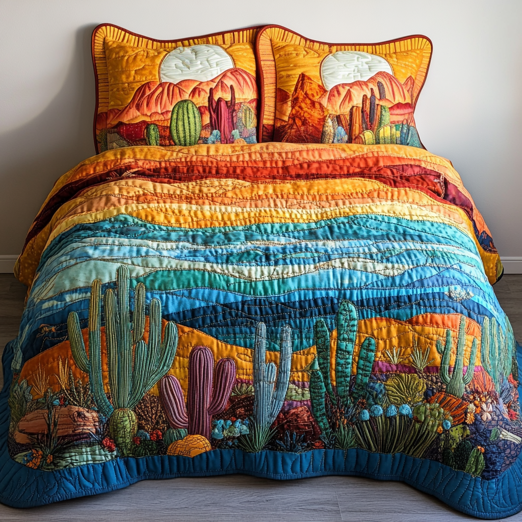 Wild West Quilted Bedding Set Bedspread Set Mothers Day Gift