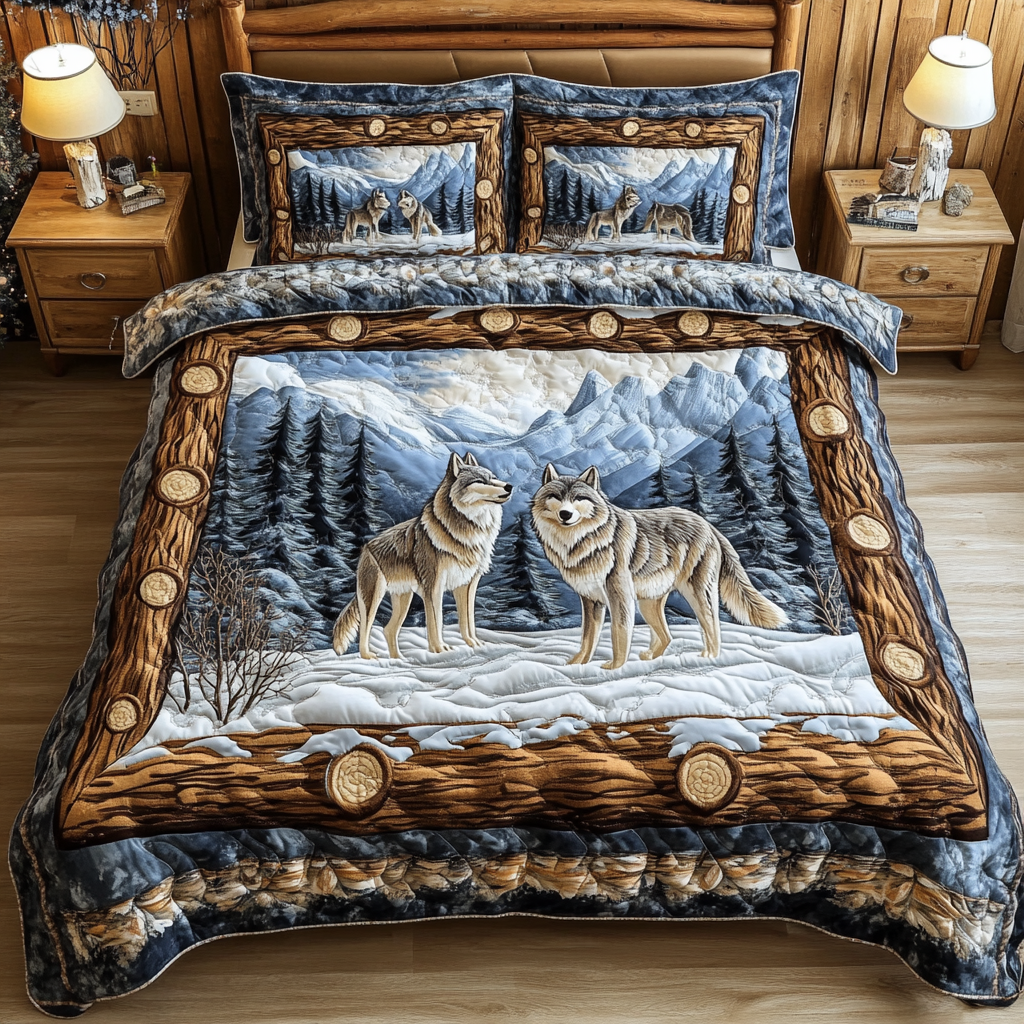 Wilderness Spirit 3-Piece Quilted Bedding Set Quilted Bedspread Mothers Day Gift