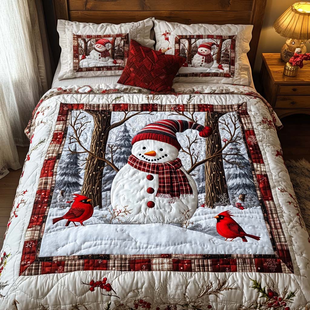 Winter Bliss Quilted Bedding Set Bedspread Set Thanksgiving Gift