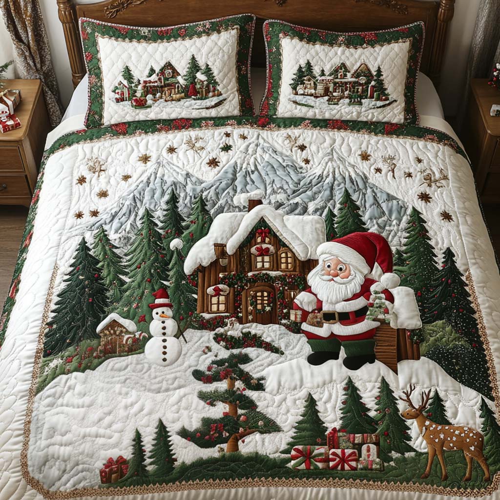 Winter Retreat 3-Piece Quilted Bedding Set Bedspread Set New Home Gift