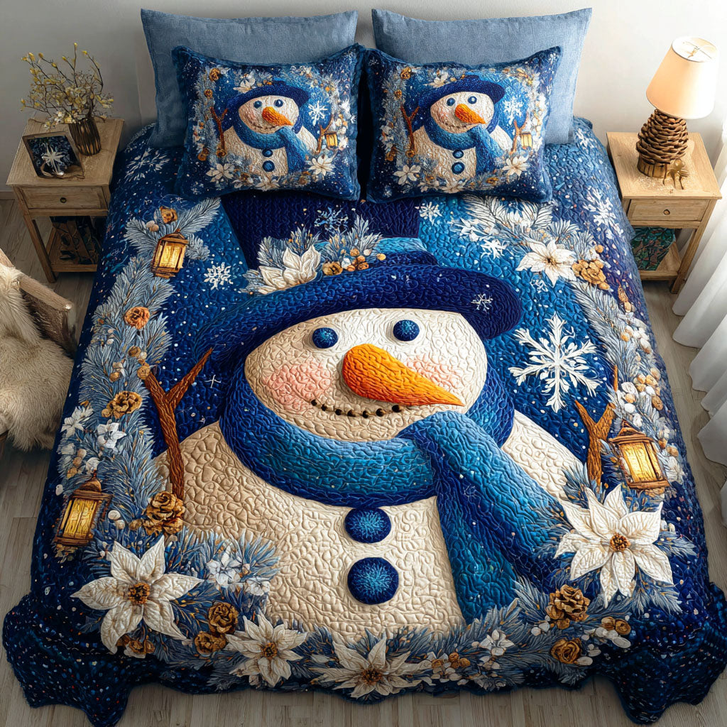 Winter Frost Glow 3-Piece Quilted Bedding Set Quilted Bedspread Thanksgiving Gift