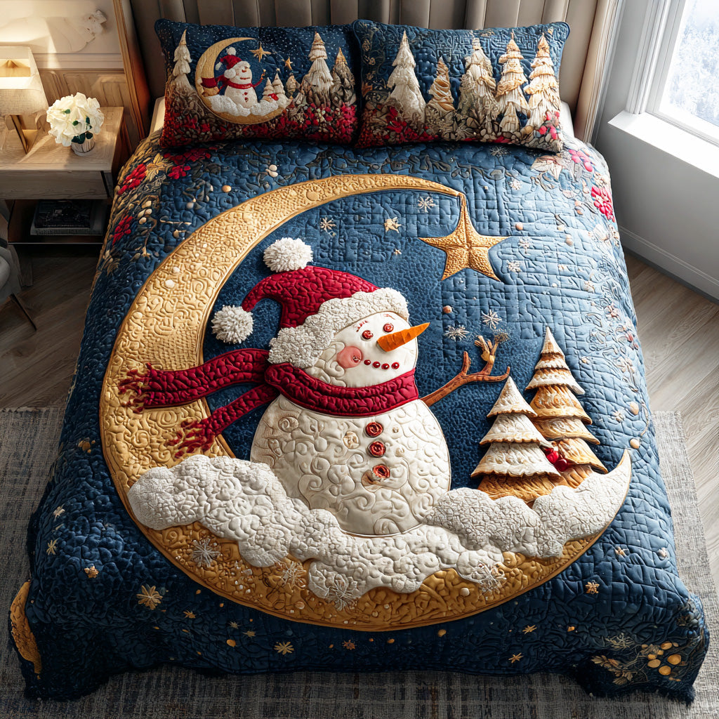 Winter Snow Parade 3-Piece Quilted Bedding Set Quilted Bedspread Mothers Day Gift